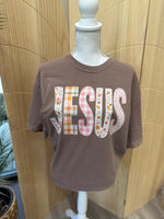 Load image into Gallery viewer, Autumn Patchwork JESUS on Comfort Colors (Shown on Espresso)
