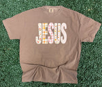 Load image into Gallery viewer, Autumn Patchwork JESUS on Comfort Colors (Shown on Espresso)
