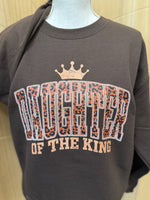 Load image into Gallery viewer, Daughter Of The King on Gildan Dark Chocolate Sweatshirt
