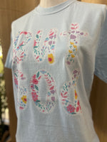 Load image into Gallery viewer, But God Floral with Lace Trim shown on Comfort Colors Chambray

