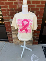 Load image into Gallery viewer, Pink Ribbon Breast Cancer Awareness on Comfort Colors (Shown on Ivory)
