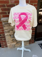 Load image into Gallery viewer, Pink Ribbon Breast Cancer Awareness on Comfort Colors (Shown on Ivory)
