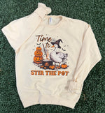 Load image into Gallery viewer, Time To Stir The Pot Halloween Goose on Cream Sweatshirt
