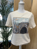 Load image into Gallery viewer, He Is Not Here For He Has Risen Watercolor Tomb on Cream
