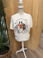 Load image into Gallery viewer, Bookish Ghost With Cat on White

