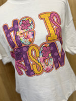 Load image into Gallery viewer, Floral He Is Risen on White
