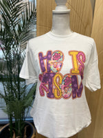 Load image into Gallery viewer, Floral He Is Risen on White
