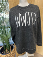 Load image into Gallery viewer, EMBROIDERED: WWJD with Small Cross on LAT Black Leopard
