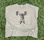 Load image into Gallery viewer, Weightlifting Cat on LAT Washed Basil
