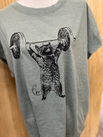 Load image into Gallery viewer, Weightlifting Cat on LAT Washed Basil
