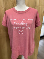 Load image into Gallery viewer, I Workout Because Punching Is Frowned Upon on LAT Washed Mauvelous

