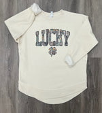 Load image into Gallery viewer, Camo LUCKY Sweatshirt on LAT Cream
