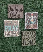 Load image into Gallery viewer, Leave The Judgin' To Jesus on Tultex Heather Brown
