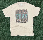 Load image into Gallery viewer, Pray On It Pray Over It Leopard/Turquoise/Cow Print on Tultex Sand
