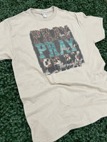 Load image into Gallery viewer, Pray On It Pray Over It Leopard/Turquoise/Cow Print on Tultex Sand
