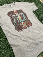 Load image into Gallery viewer, Aztec God Is Good on Tultex Heather Gray
