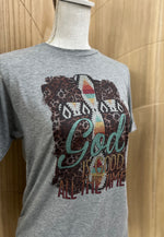Load image into Gallery viewer, Aztec God Is Good on Tultex Heather Gray
