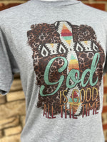 Load image into Gallery viewer, Aztec God Is Good on Tultex Heather Gray
