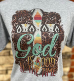 Load image into Gallery viewer, Aztec God Is Good on Tultex Heather Gray
