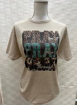Load image into Gallery viewer, Pray On It Pray Over It Leopard/Turquoise/Cow Print on Tultex Sand
