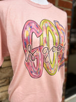 Load image into Gallery viewer, God is Good Messy Paint on Tultex Heather Peach

