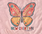 Load image into Gallery viewer, New Creation Butterfly on Tultex Heather Peach
