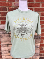 Load image into Gallery viewer, Kind Words Are Like Honey on Tultex Heather Green
