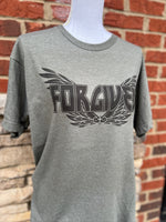 Load image into Gallery viewer, Forgiven Wings on Tultex Heather Military Green
