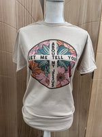 Load image into Gallery viewer, Let Me Tell You About My Jesus Circle on Ash Gray or Sand
