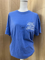 Load image into Gallery viewer, EMBROIDERED: Cool Moms Love Jesus Pocket Tee on Comfort Colors (Shown on Flo Blue)

