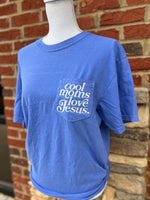 Load image into Gallery viewer, EMBROIDERED: Cool Moms Love Jesus Pocket Tee on Comfort Colors (Shown on Flo Blue)
