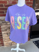 Load image into Gallery viewer, Quilted He Is Risen on Comfort Colors (Shown on Violet)

