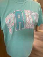 Load image into Gallery viewer, Patterned PRAY on Comfort Colors (Shown on Chalky Mint)
