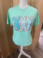 Load image into Gallery viewer, Patterned Bunny Trio on Comfort Colors (Shown on Island Reef)
