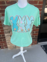 Load image into Gallery viewer, Patterned Bunny Trio on Comfort Colors (Shown on Island Reef)
