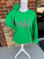 Load image into Gallery viewer, EMBROIDERED: Lucky on Gildan Irish Green
