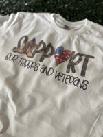 Load image into Gallery viewer, Support Our Troops and Veterans on White
