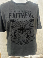 Load image into Gallery viewer, All My Life You Have Been Faithful Butterfly on Tultex Heather Charcoal
