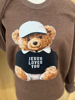 Load image into Gallery viewer, Jesus Loves You Teddy Bear on Lane Seven Terra Brown

