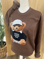 Load image into Gallery viewer, Jesus Loves You Teddy Bear on Lane Seven Terra Brown
