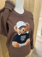 Load image into Gallery viewer, Jesus Loves You Teddy Bear on Lane Seven Terra Brown
