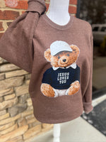 Load image into Gallery viewer, Jesus Loves You Teddy Bear on Lane Seven Terra Brown
