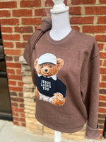 Load image into Gallery viewer, Jesus Loves You Teddy Bear on Lane Seven Terra Brown
