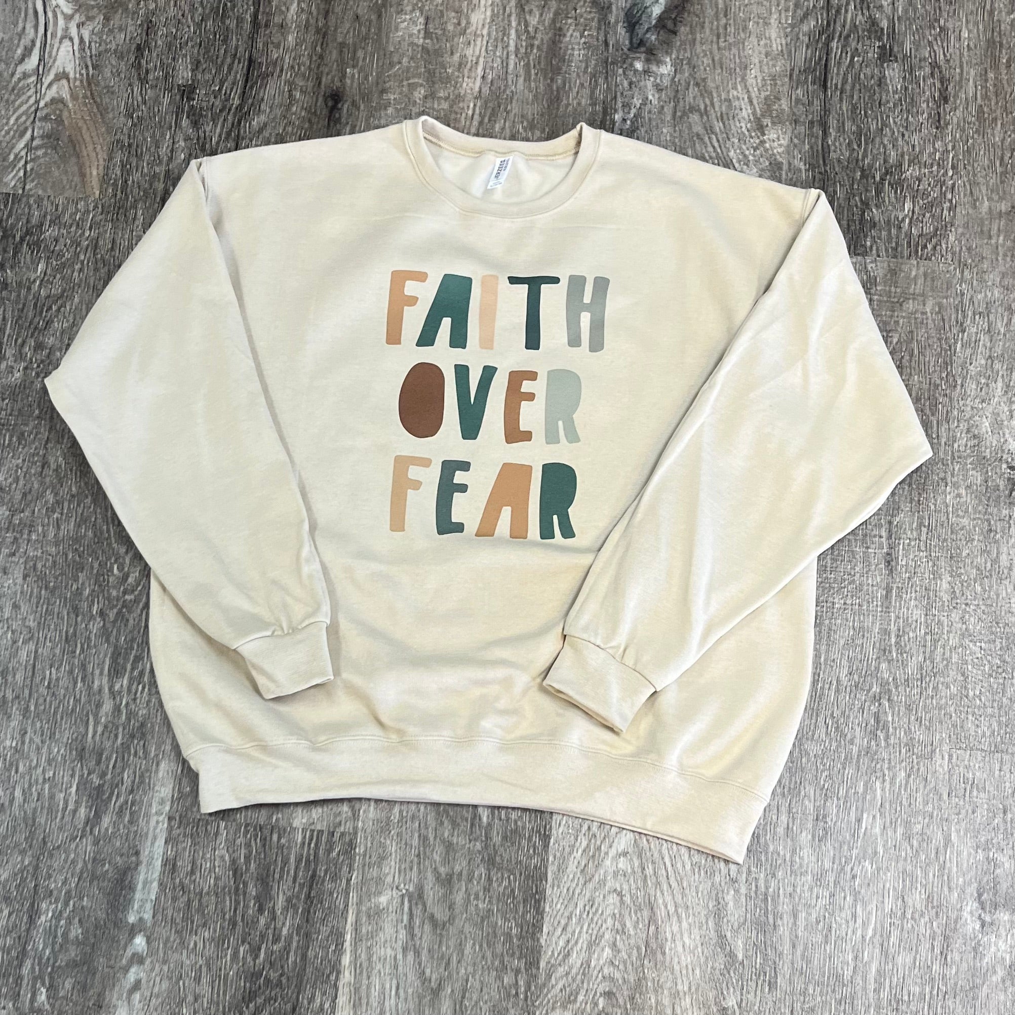 Faith Over Fear on Sand