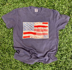 Load image into Gallery viewer, Patchwork USA Flag on Comfort Colors (Shown on Navy)
