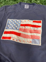 Load image into Gallery viewer, Patchwork USA Flag on Comfort Colors (Shown on Navy)

