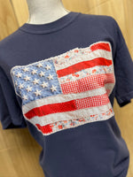 Load image into Gallery viewer, Patchwork USA Flag on Comfort Colors (Shown on Navy)
