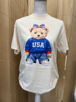 Load image into Gallery viewer, USA Teddy Bear on Comfort Colors (Shown on Ivory)
