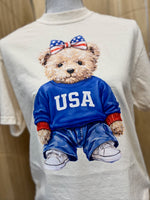 Load image into Gallery viewer, USA Teddy Bear on Comfort Colors (Shown on Ivory)
