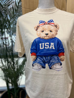 Load image into Gallery viewer, USA Teddy Bear on Comfort Colors (Shown on Ivory)
